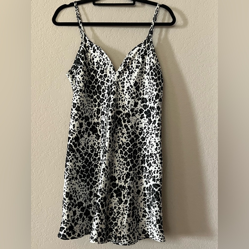 Satin Leopard Print Nightgown Lingerie